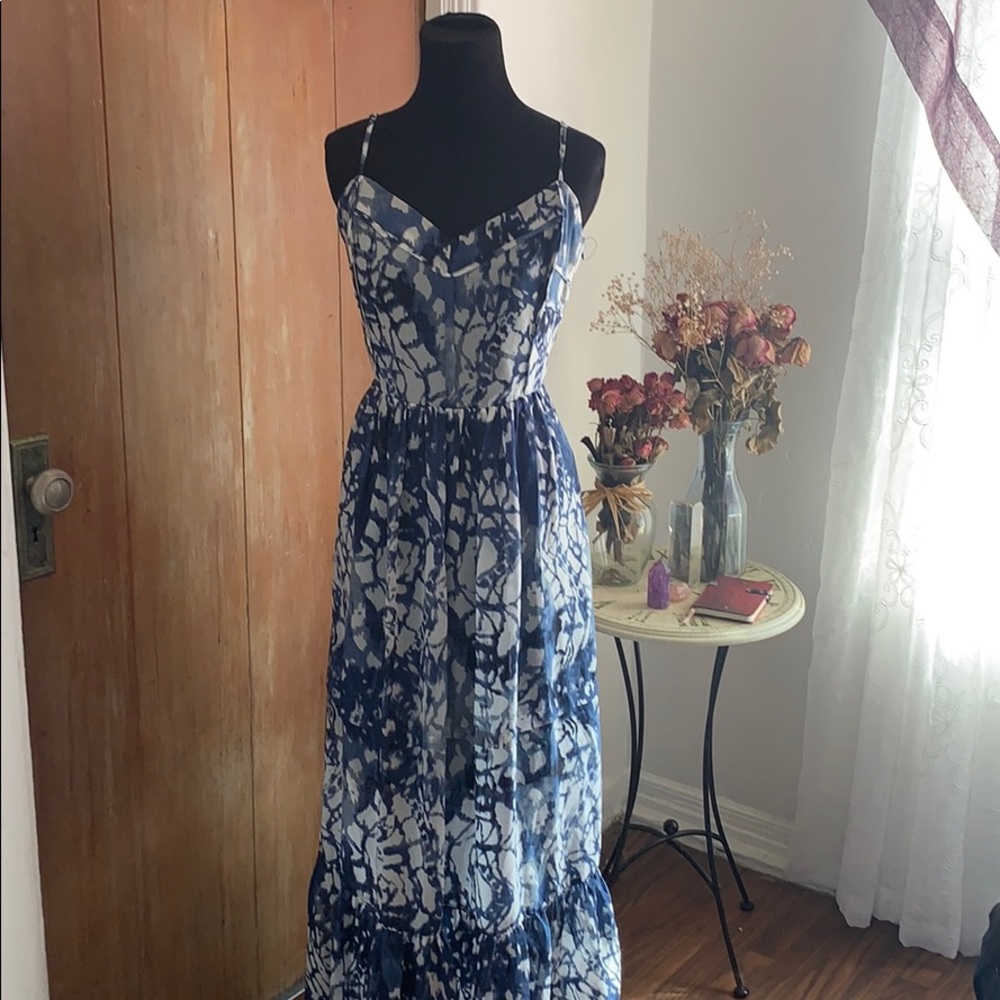 Betsy Johnson tie dye maxi dress